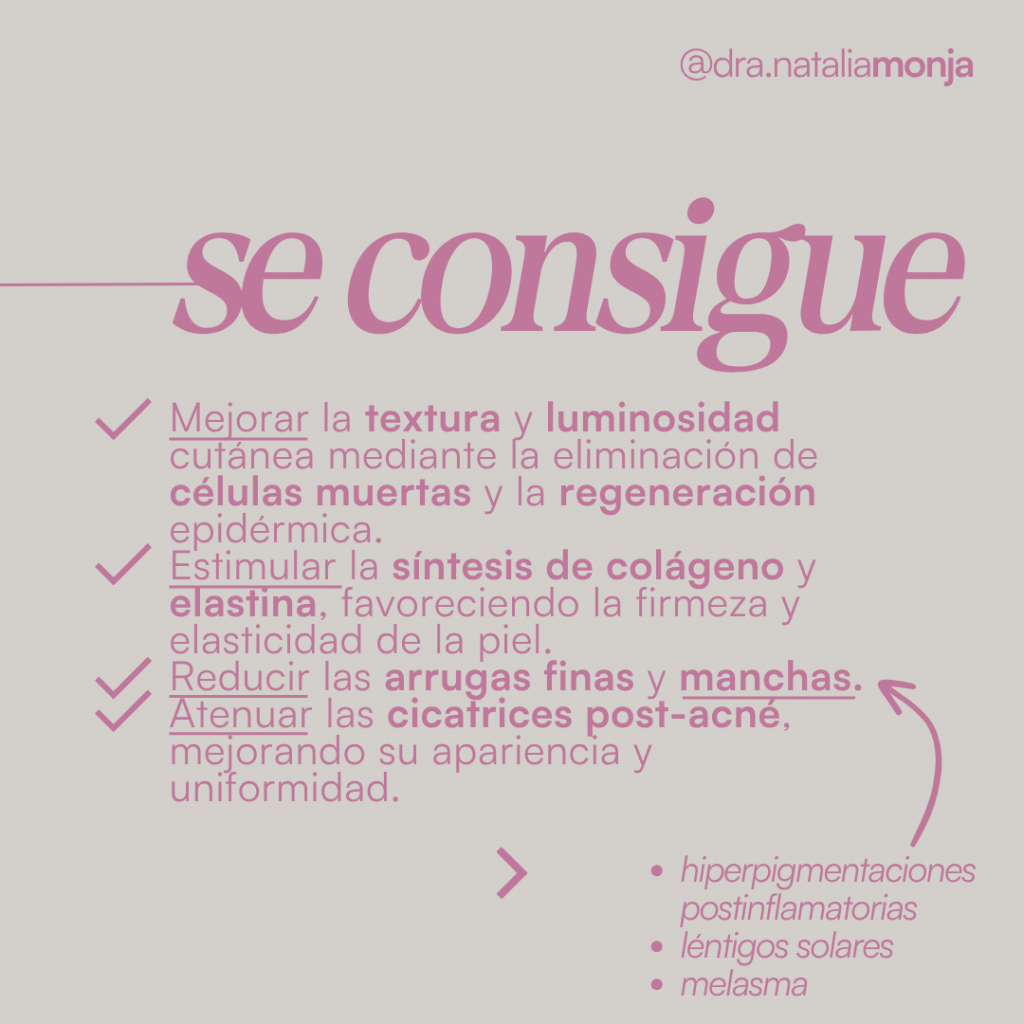 infografía sobre qué se consigue con un peeling químico